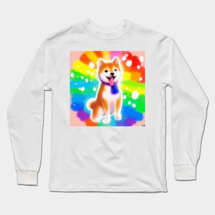 Rainbow Shiba Inu Long Sleeve T-Shirt